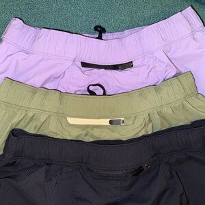 Stylish Black, Green, and Purple Shorts Trio